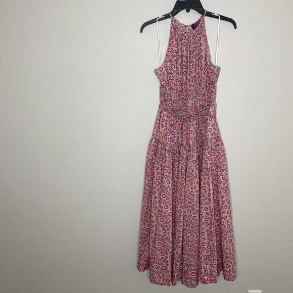 J.CREW Liberty Dress Women Medium Tie-Waist Halter NEW Ellie Pink Floral CA089 - Picture 3 of 16
